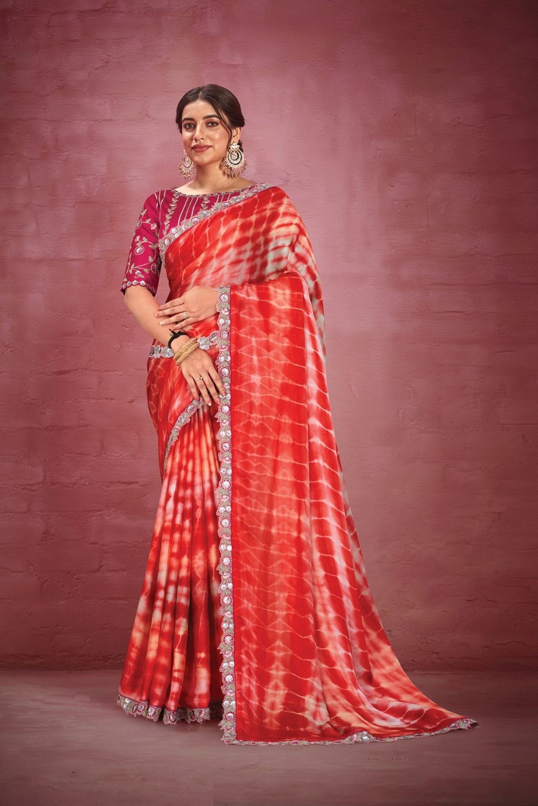 Red Ethnic Motifs Woven Design Art Silk Banarasi Saree