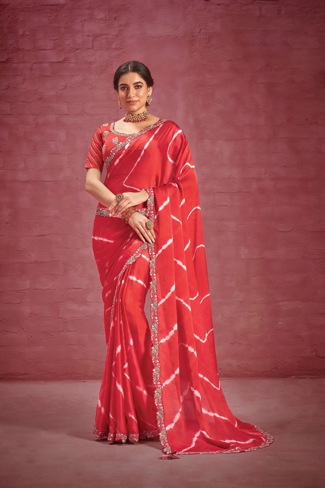 Red Ethnic Motifs Woven Design Art Silk Banarasi Saree